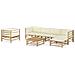 Set Divani Da Giardino 7 Pz Con Cuscini Bianco Crema In Bamb? - Foto miniatura 1