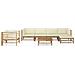 Set Divani Da Giardino 7 Pz Con Cuscini Bianco Crema In Bamb? - Foto miniatura 2