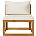 Set Divani Da Giardino 3 Pz Con Cuscini Crema In Legno Acacia - Foto miniatura 3