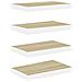 Scaffali A Parete 4 Pz Rovere E Bianco 50x23x3,8 Cm In Mdf - Foto miniatura 2