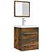 Mobile Da Bagno Con Specchio Rovere Fumo 41x38,5x48 Cm - Foto miniatura 4