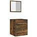 Mobile Da Bagno Con Specchio Rovere Fumo 41x38,5x48 Cm - Foto miniatura 1