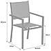 Set Di 8 Sedie Imbottite In Alluminio Bianco - Textilene Grigio - Foto miniatura 6