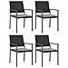Sedie Da Giardino Con Cuscini 4pz Nere 54x62,5x89 Cm Polyrattan - Foto miniatura 2