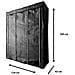 Guardaroba In Tessuto Con Ante Con Cerniera Home Misura 170x130x45 Cm Nero - Foto miniatura 7