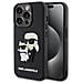 Cover Per Iphone 15 Pro 3d Rubber Karl & Choupette, Nero - Foto miniatura 1