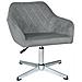 Poltrona Ufficio Regolabile In Altezza In Velluto Grigio, Poltrona Girevole Mod. Louise - Foto miniatura 1