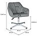 Poltrona Ufficio Regolabile In Altezza In Velluto Grigio, Poltrona Girevole Mod. Louise - Foto miniatura 2