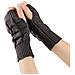 2 Paia Di Guanti Mezze Dita Elasticizzati Caldi Invernali Unisex Darkgrey - Foto miniatura 1