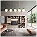 Lampadario A Sospensione Da Soffitto Twist 5 X Sfera In Vetro Bianco G9 Bronzo - Foto miniatura 4