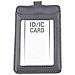 Porta Badge In Vera Pelle Con Laccio Retrattile Grey - Foto miniatura 1