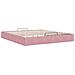 Struttura Letto Pouf senza Materasso Rosa 160x200 cm in Velluto - Foto miniatura 9