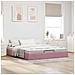 Struttura Letto Pouf senza Materasso Rosa 160x200 cm in Velluto - Foto miniatura 3