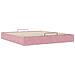 Struttura Letto Pouf senza Materasso Rosa 160x200 cm in Velluto - Foto miniatura 6
