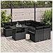 Set di Sofà da Giardino 9 Pezzi con Cuscini Nero Polyrattan, Sofà da Giardino a 2 Posti con Compartimento e Cuscini Nero Polyrattan - Foto miniatura 3