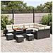 Set Divano Giardino  13 Pezzi con Cuscini Nero Rattan Polietilene Acacia, Set da Pranzo Giardino  4 Pezzi con Cuscini Nero Rattan Polietilene Acacia - Foto miniatura 3