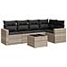 Set Divano da Giardino 6pz con Cuscini Grigio Chiaro Polyrattan - Foto miniatura 1