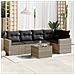 Set Divano da Giardino 6pz con Cuscini Grigio Chiaro Polyrattan - Foto miniatura 2
