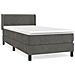 Giroletto a Molle con Materasso Grigio Scuro 90x190 cm Velluto - Foto miniatura 1