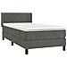 Giroletto a Molle con Materasso Grigio Scuro 90x190 cm Velluto - Foto miniatura 3