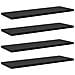 Scaffale 4 pcs Nero 60 x 20 x 1.5 cm Legno multistrato - Foto miniatura 1