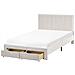 Letto Con Cassetti Contenitori Velluto Lonzac 120 X 200 Cm Bianco Sporco - Foto miniatura 2