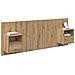 Testata con Comodino 3 pcs Rovere artigianale Legno multistrato - Foto miniatura 3