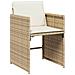 Set da Pranzo da Giardino 17 pz con Cuscini Beige in Polyrattan - Foto miniatura 4
