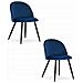 BELLO Chair Set di 2 sedie in velluto blu navy con gambe nere - Foto miniatura 1