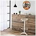 Sgabello In Legno Laccato Bianco E Metallo 44x34x80h - Foto miniatura 2