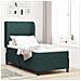 Letto a molle con materasso Verde Scuro 200 x 90 cm Poliestere - Foto miniatura 2