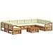 Set divani 10 pcs Naturale e Crema Legno di Acacia Massello - Foto miniatura 1