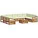 Set divani 10 pcs Naturale e Crema Legno di Acacia Massello - Foto miniatura 3