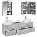 Set di mobili per il bagno 5 pcs Grigio Cemento - Foto miniatura 3
