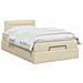 Letto ottomano con materasso Crema 120 x 190 cm Tessuto - Foto miniatura 3