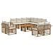 Set Divano da Giardino 12 pz Naturale e Bianco Crema polyrattan - Foto miniatura 1