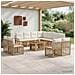 Set Divano da Giardino 12 pz Naturale e Bianco Crema polyrattan - Foto miniatura 10
