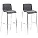 2 Sgabelli Alti HOOVER in Tessuto - Set 2 Sgabelli Bar Design H76 cm I Sedie Sgabello Ergonomiche con Schienale Grigio Chiaro Cromato - Foto miniatura 1