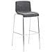 2 Sgabelli Alti HOOVER in Tessuto - Set 2 Sgabelli Bar Design H76 cm I Sedie Sgabello Ergonomiche con Schienale Grigio Chiaro Cromato - Foto miniatura 2