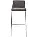 2 Sgabelli Alti HOOVER in Tessuto - Set 2 Sgabelli Bar Design H76 cm I Sedie Sgabello Ergonomiche con Schienale Grigio Chiaro Cromato - Foto miniatura 3
