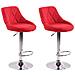 2X Sgabelli Design Lazio in Tessuto - Sedie Cucina Girevoli e Regolabili (83-104 cm) con Poggiapiedi I Sgabelli Bar Imbottiti (2 Pezzi) Rosso - Foto miniatura 1