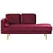 Chaise Longue In Velluto Rosso Scuro Sinistra Miramas - Foto miniatura 1