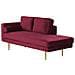 Chaise Longue In Velluto Rosso Scuro Sinistra Miramas - Foto miniatura 8