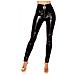 Highwaist - Pantaloni Da Donna Effetto Pelle Effetto Pelle Effetto Pelle Nero M - Foto miniatura 3