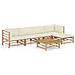 Set Divani Da Giardino 6 Pz Con Cuscini Bianco Crema In Bamb? - Foto miniatura 2