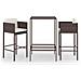 Set Bar Da Giardino 3 Pz Con Cuscini In Polyrattan Marrone - Foto miniatura 1