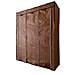 Armadio Spogliatoio In Tessuto Con Ante Con Cerniera Home Misura 170x130x45 Cm Marrone - Foto miniatura 3