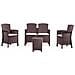 Set Salotto Da Esterno Eustachia, Salottino Outdoor, Set Da Balcone O Giardino, Composizione Soggiorno Per Esterni, Made In Italy, Marrone - Foto miniatura 6