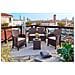 Set Salotto Da Esterno Eustachia, Salottino Outdoor, Set Da Balcone O Giardino, Composizione Soggiorno Per Esterni, Made In Italy, Marrone - Foto miniatura 1