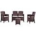 Set Salotto Da Esterno Eustachia, Salottino Outdoor, Set Da Balcone O Giardino, Composizione Soggiorno Per Esterni, Made In Italy, Marrone - Foto miniatura 2